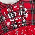 thumbnail image 6 of Odeerbi Toddler Girls Christmas Plaid Tulle Dress Fall Winter Long Sleeve Dress Infant Plaid Letter Snowflake Splicing Mesh Dress Toddler Clothes Red, 6 of 7