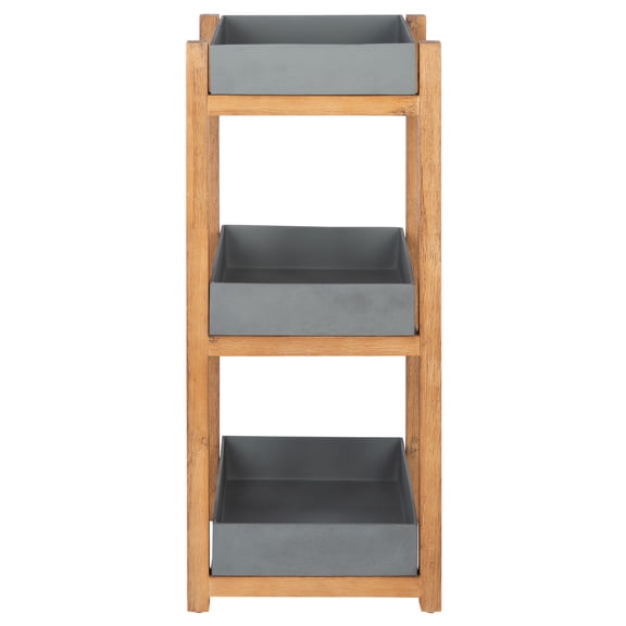 SAFAVIEH Artria Outdoor Patio Shelf, Natural/Grey