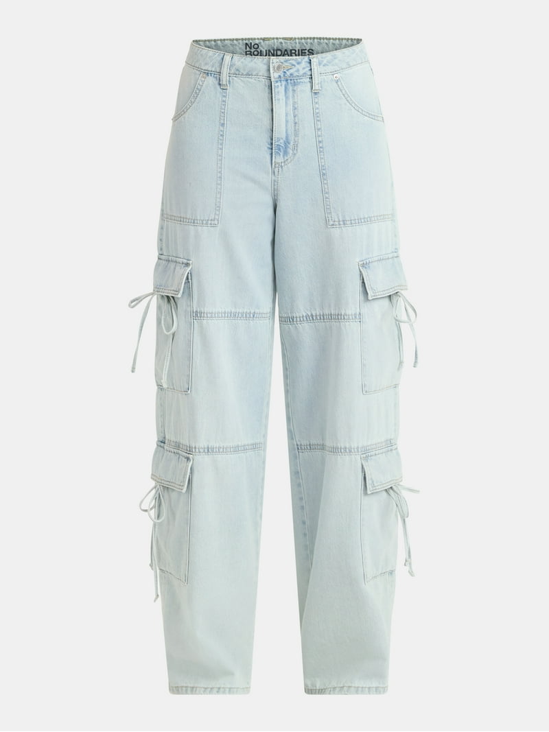 No Boundaries Bow Cargo Jeans, 30.5'' Inseam, Women's - Walmart.com
