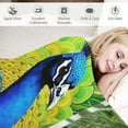thumbnail image 3 of WERPE Peacock Blanket Gifts for Girls Women Cozy Plush Beautiful Turquoise Bird Green Peacocks Feather Throw Blanket Flannel Ultra Soft Fuzzy Party Blankets for Bed Couch Sofa  White, 3 of 6
