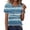 #208-Navy, variant on Craaazy Womens Loose Floral Printed Pleated Henley Blouse Crewneck Short Sleeve Button Accent Top for Daily Wear Summer Outings Gifts