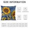 thumbnail image 5 of COMIO  Flower Throw Pillow Covers Watercolor Blue Background with Rose Sunflower Poppies Floral Blossom Plant Pillow Cases Farmhouse Decorations Cushion Cover, 5 of 5