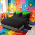 thumbnail image 3 of meiyoeat line Geometric Print 7-Piece Twin Bedding,Black Green Neon Striped Bedding Comforter Set,Reversible, 3 of 7