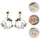 thumbnail image 3 of 2 pares de pendientes de gato esmaltados, pendientes colgantes de gato, pendientes de botón, 3 of 7