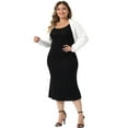 thumbnail image 3 of DARING DIVA Plus Size Long Sleeve Open Front Cropped Cardigans Shrugs 1X White, 3 of 6