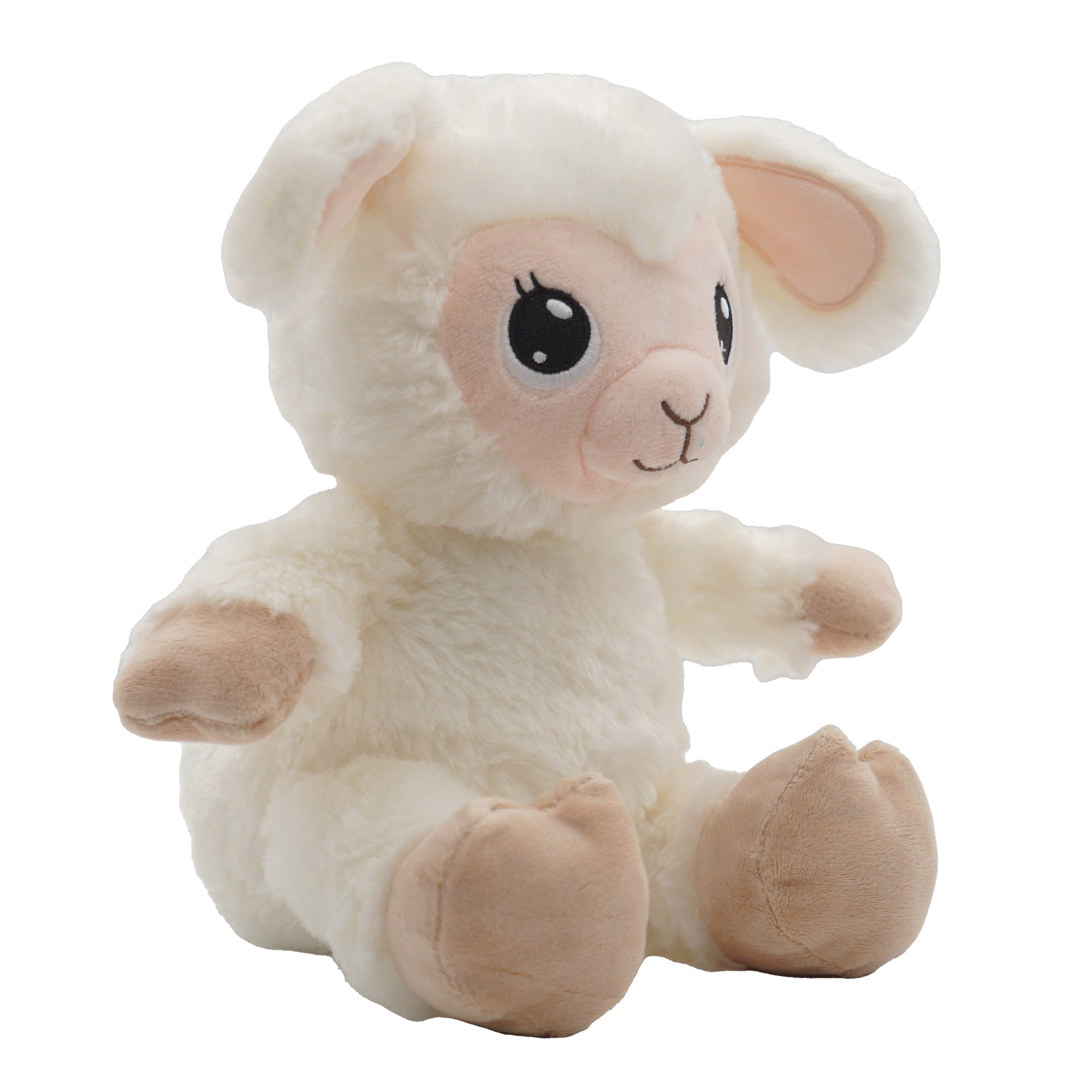 Happy Nappers: Lullabrites Lamb - Musical Light Up Bedtime Plush - Cream & Tan - Plays 3 Lullabies, Soft Animal, Day & Night Soothing Toy, Kids