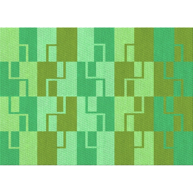 Ahgly Company Tapis Rectangulaire Lavable en Machine Intérieur Vert Transitionnel, 3 Pieds x 5 Pieds