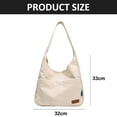 thumbnail image 2 of Canvas handbag, women's large bag, beautiful shoulder bag, cute and simple school crossbody bag-Black+khaki+white, 2 of 5