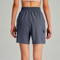 thumbnail image 6 of Iugvhana Women's High Waist Cargo Shorts Elastic Waist Relaxed Fit Pockets Breathable Athletic Training Running Gym Workouts Shorts Gray M, 6 of 6