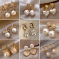 thumbnail image 2 of French retro pearl earrings high-end earrings 2024 new light luxury niche earrings temperament earrings, 2 of 75