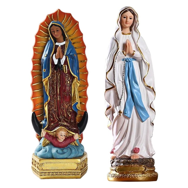 2x de Estatua María Escultura religiosa cristiana, ejecución hecha con los detalles más pequeño Zulema estatua de la virgen maría