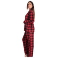 thumbnail image 2 of Just Love Womens Pajama Set  Comfortable, Chic Sleepwear (Red Black Buffalo Plaid Fleece, Medium), 2 of 3