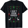 thumbnail image 1 of Playera de Mujer con Diseño de Suéter Feo de Navidad y Frase "I Don't Know Margo", 1 of 5