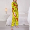 thumbnail image 3 of Salouo Multiplication Table2 Pattern Women's Pajamas Set Long Sleeve Button Down Sleepwear Soft Pj Lounge Sets for women 2 Piece Pjs Set with Long Pants-Medium, 3 of 7