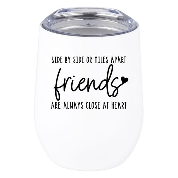Koyal Wholesale Friends Are Always Close At Heart Wine Tumbler with Lid Stainless Steel Insulated