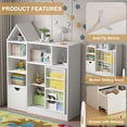 thumbnail image 3 of 47'' Kids Toy Storage Organizer & Bookshelf, Floor Storage Cabinet Toy Chest with Movable Drawers, Bookshelf with Storage Cubbies Toy Box, for Playroom, Bedroom, Classroom, Library, White, 3 of 7