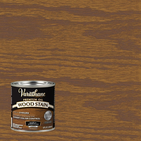 Early American, Varathane Premium Oil-Based Interior Wood Stain-211806, Half Pint