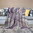 thumbnail image 2 of Fenyluxe Throw Blanket Purple White Dahlia Flower Geometric,Warm Soft Lightweight Flannel Blankets Watercolor Floral,Throws for Bed Sofa Couch Camping All Seasons Use 60x80in, 2 of 6