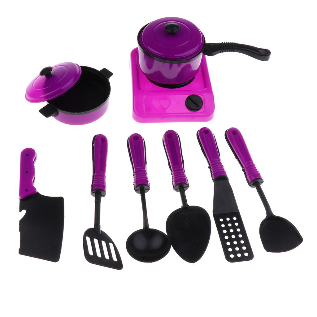 Prettyia Plastic Kids Pretend Play Cooking Tools Cookware Food Play Kitchen Toys 