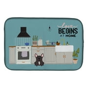 Carolines Treasures CK7713DDM Brindle French Bulldog Kitchen Scene Dish Drying Mat 14 x 21" multicolor