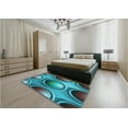 thumbnail image 5 of Ahgly Company Machine Washable Indoor Square Transitional Blue Jay Blue Area Rugs, 5' Square, 5 of 7