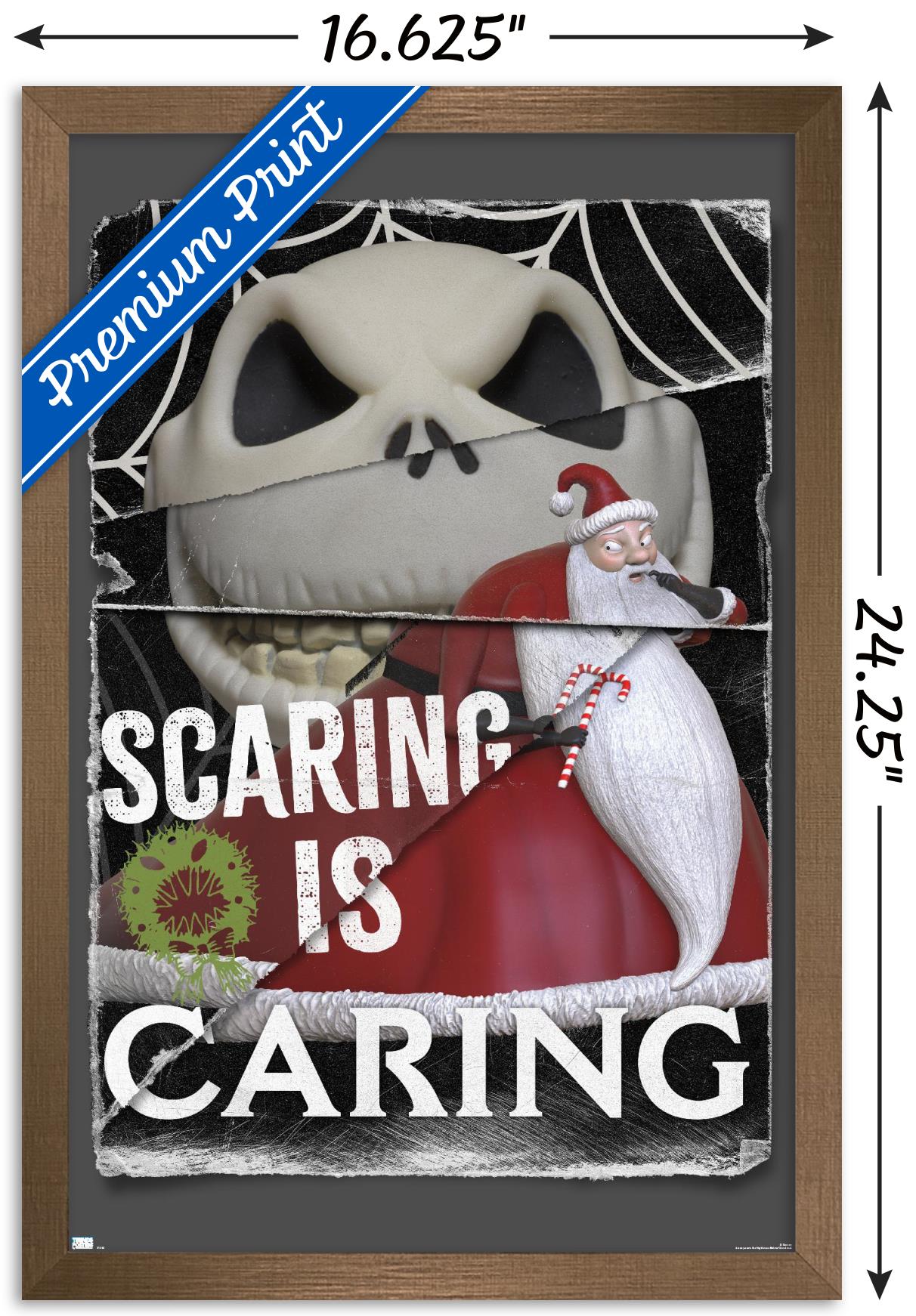 Disney Tim Burton's The Nightmare Before Christmas - Distorted Caring Wall Poster, 14.725" x 22.375" Framed