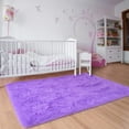 thumbnail image 5 of Junovo Super Soft Fluffy Area Rugs Modern Shag Rug for Bedroom Living Room,Cute Carpets for Kids Nursery Girls Home Dorm,6'x9',Purple, 5 of 7