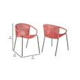 thumbnail image 5 of Dining Chair with Interwoven Geometric Seat and Back, Set of 2, Pink, 5 of 5