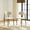 2 pieces Beige Linen Farmhouse Chair（Walnut）, variant on Wicker Dining Chairs Set of 2, Farmhouse Soft Cushioned Cane Back Kitchen Chair, Wing-Back Dining Chair with Metal Legs for Home Kitchen, Brown