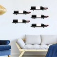 thumbnail image 3 of Soporte para vino de pared de metal para colgar en la pared, estante para copas de vino, estante flotante para bar, estante rústico para copas de vino, 3 of 4