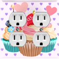 thumbnail image 1 of Metal Light Switch Plate Cover Floral Fruit Cupcakes Purple Heart Wallpaper CAK037, 1 of 13