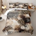 thumbnail image 2 of Homewish Brown Leopard Print Twin Quilt Set,Abstract Artwork Twin Coverlet Set,2-Piece, 2 of 7