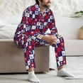 thumbnail image 7 of Logiee golf Print Mens Long Sleeve Pajama Set,Notched Collar Pajamas for Men, Men's Sleepwear,Mens Sleepwear with Pockets & Button Down-Medium, 7 of 7