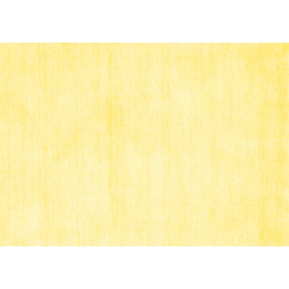 Ahgly Company Machine Washable Indoor Rectangle Solid Yellow Modern Area Rugs, 5' x 7'
