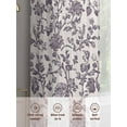 thumbnail image 6 of Farmhouse Purple Sheer Curtains 72 Inch Length 2 Panels Set for Living Room/Bedroom, Vintage Flower Leaf Botanical Plant Curtain Sheers Drapes Rod Pocket Curtains Window Treatment Set 52''x72''x2, 6 of 7