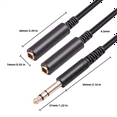 thumbnail image 5 of 6.35 mm Male to 2 6.35 mm Female Audio Adapter Cable 1/4 6.35mm Plug to Dual 6.35mm Y Splitter Stereo Audio Cord, 5 of 8