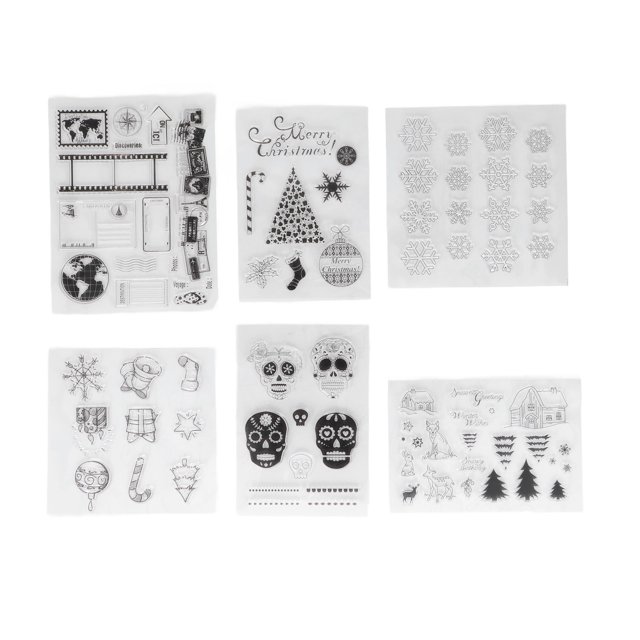 Sellos Transparentes, Pareja Calavera Mapa De Silicona Tarjeta De Viaje Hacer Sellos 6 Hojas Para álbum De Fotos Para álbum De Recortes Cergrey Clear Stamps