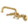 thumbnail image 1 of 2-Handle Wall Mount Kitchen Faucet  Brushed Brass, 1 of 1
