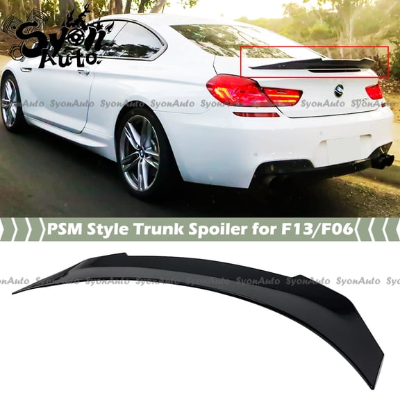 FOR 2012-2016 BMW F13 F06 640i 650i M6 PSM STYLE GLOSSY BLACK REAR TRUNK SPOILER WING