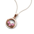thumbnail image 4 of TriJewels Pink Sapphire Open Circle Women Three Stone Pendant Necklace in 10K Rose Gold, 4 of 6