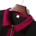 thumbnail image 4 of Men's Short Sleeve Zipper Down Collar Shirt - Gradient Print, Polyester Material, Perfect for Business, Casual & Summer, 4 of 5
