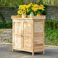thumbnail image 2 of Outsunny Garden Storage Cabinet, Outdoor Storage Potting Shed, Natural, 2 of 10