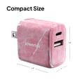 thumbnail image 4 of Powertek Marble Dual Port Wall Charger, Pink, 20W USB-C PD + 18W USB-A, Fast Charging, Charge Two Devices, Efficient Performance, 4 of 5
