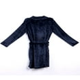 thumbnail image 5 of Men Bath Robe Kimono Fleece Bathrobe Nightgown Spa Sleepwear Black M, 5 of 5