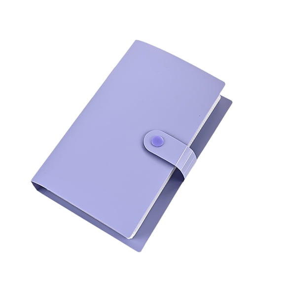 100-Pocket Collection Book – Portable Organizer Folder for Paper Money, Cards, Receipts, Coupons, and Tickets – Purple