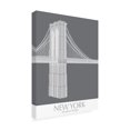 thumbnail image 2 of Trademark Fine Art 'New York Brooklyn Bridge Monochrome' Canvas Art by Fab Funky, 2 of 3