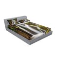 thumbnail image 2 of Ambesonne Nature Fitted Sheet & Pillow Sham Set, Waterfall Forest Cascade, Queen, White Green, 2 of 2