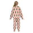 thumbnail image 3 of Fluffy Pajamas Set Fuzzy Winter Warm Pj Sets Pullover Tops and Long Pants Green Trees and Red Bows X-Small, 3 of 8