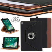 Apple iPad 10.2 Inch 2021/2020 (7th/8th/9th Generation)  360 degree Rotating Case Soft Leather Stand Folio Case Cover, Multiple Viewing Angles,Auto Sleep/Wake,Document Pocket - Black & Brown