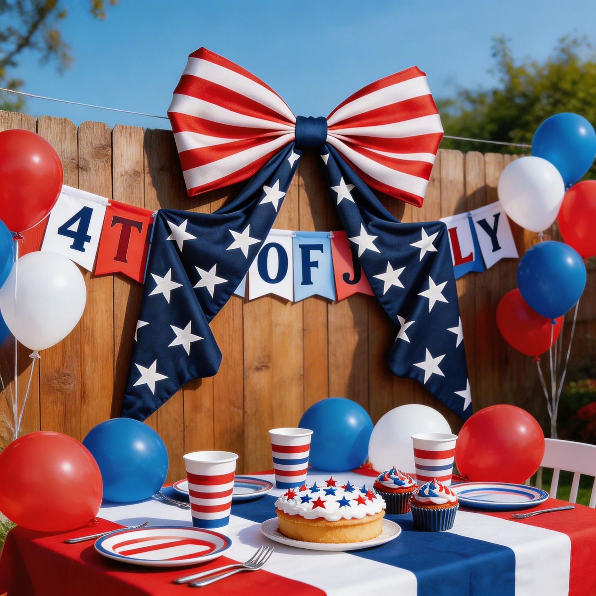 Giant Patriotic Bow Decor USA 250th Anniversary 4th of July American Flag Red White and Blue Large Bows for Front Door Independence Day Party Backdrop Decorations Christmas Tree Topper